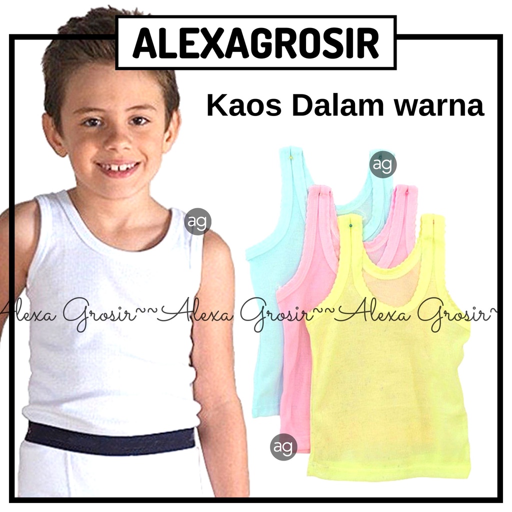 1PCS KAOS DALAM ANAK / SINGLET ANAK ECERAN S M L XL 3L 4L