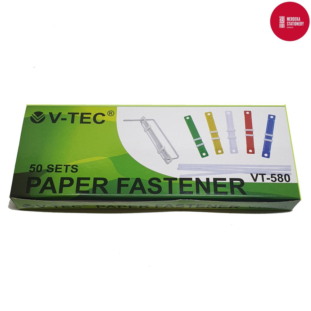 

(ISI 50 SET)Acco/Paper Fastener/Penjepit Kertas,Map V-TEC/VTEC/V TEC PUTIH VT-580