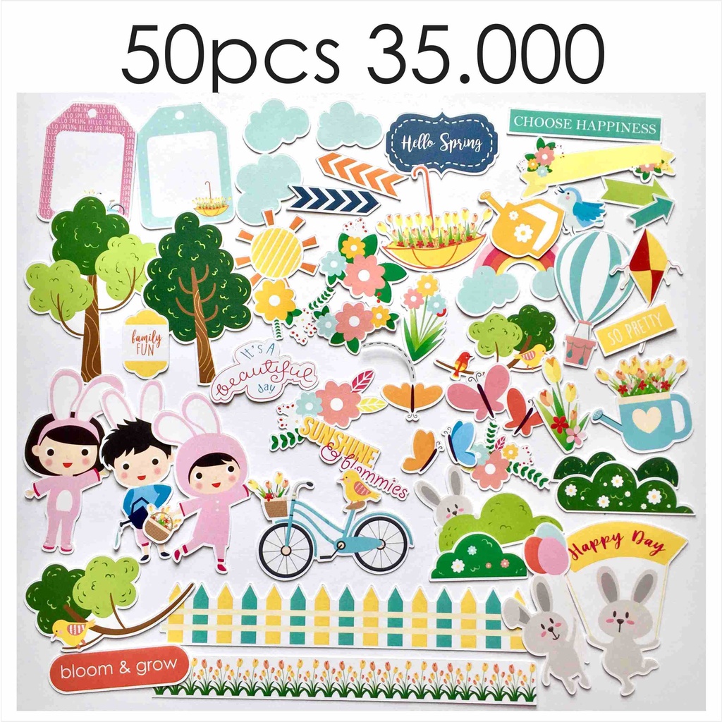 

BAHAN SCRAPBOOK - Die Cut | Hiasan | Gambar Potongan tema Spring
