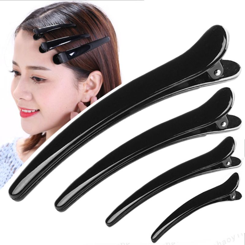 Siy 1Pc Wanita Perempuan Hitam Plastik Klip Rambut Cabang Tunggal Profesional Hairdressing S