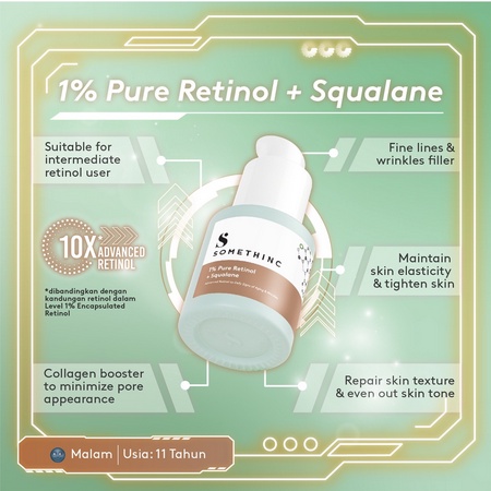 ⭐BAGUS⭐ SOMETHINC  1% Pure Retinol + Squalane 20ml |