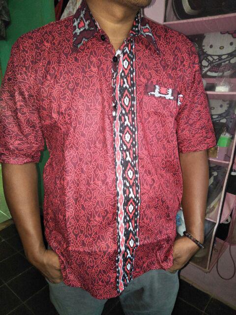 Bswart Batik Hrb026 Kenongo Hem Pendek Padi Pekalongan M L Xl Batik Pria Murah Modern Grosir