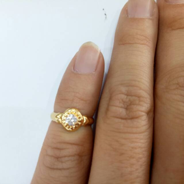 Cincin anak emas asli kadar 700 model permata