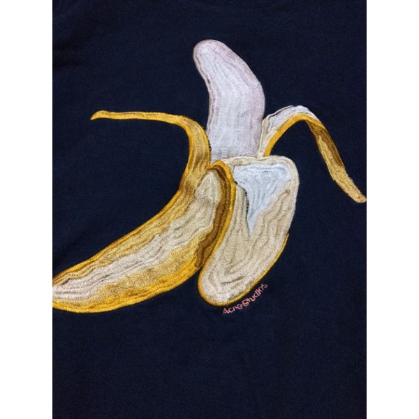 Authentic acne studios casey banana crewneck sweatshirt second original