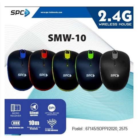 Mouse wireless SPC SMW-10 garansi 1 tahun bonus baterai