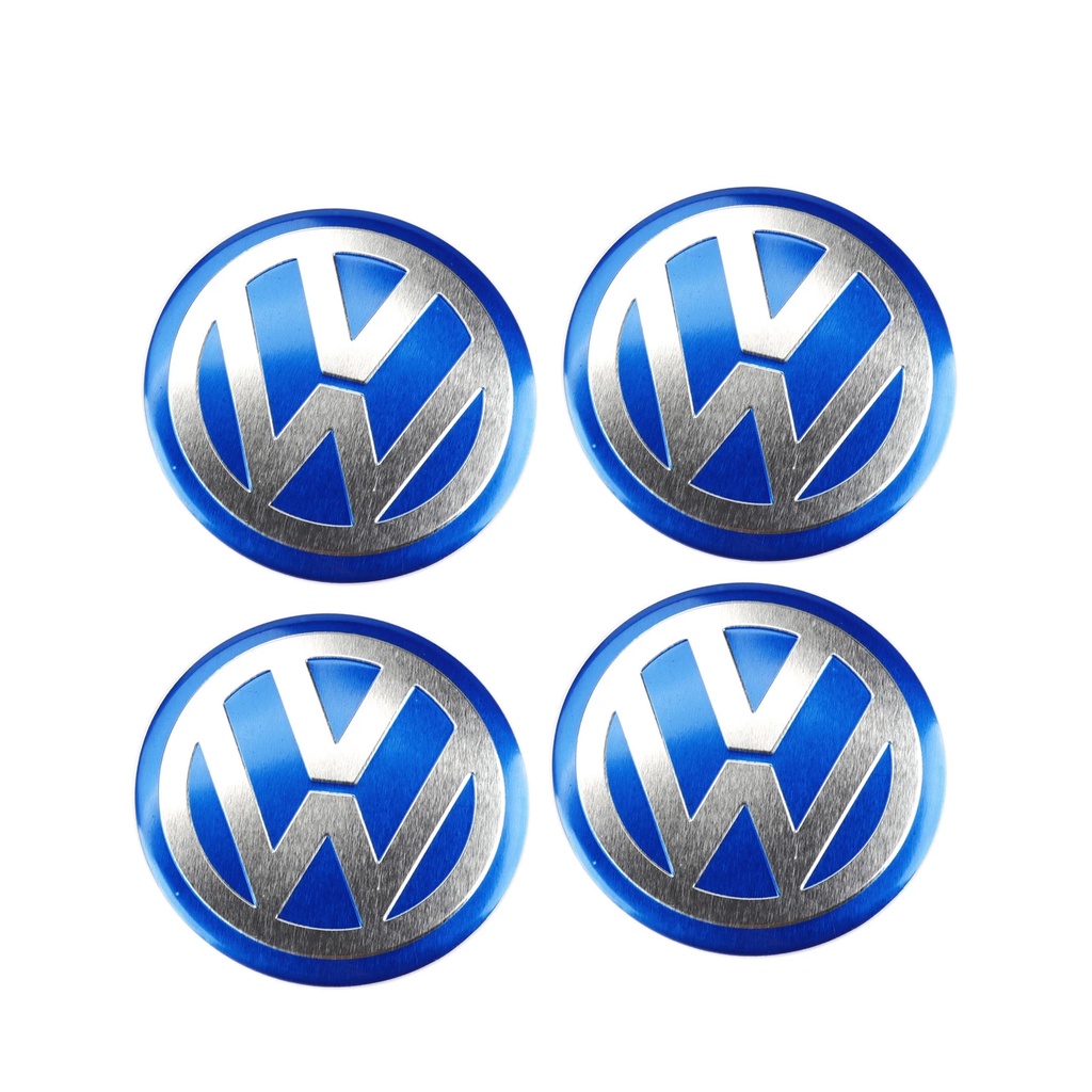 4 Pcs Sticker Emblem Dekorasi Velg Mobil Ukuran 56MM Warna Hitam Untuk VW Volkswagen