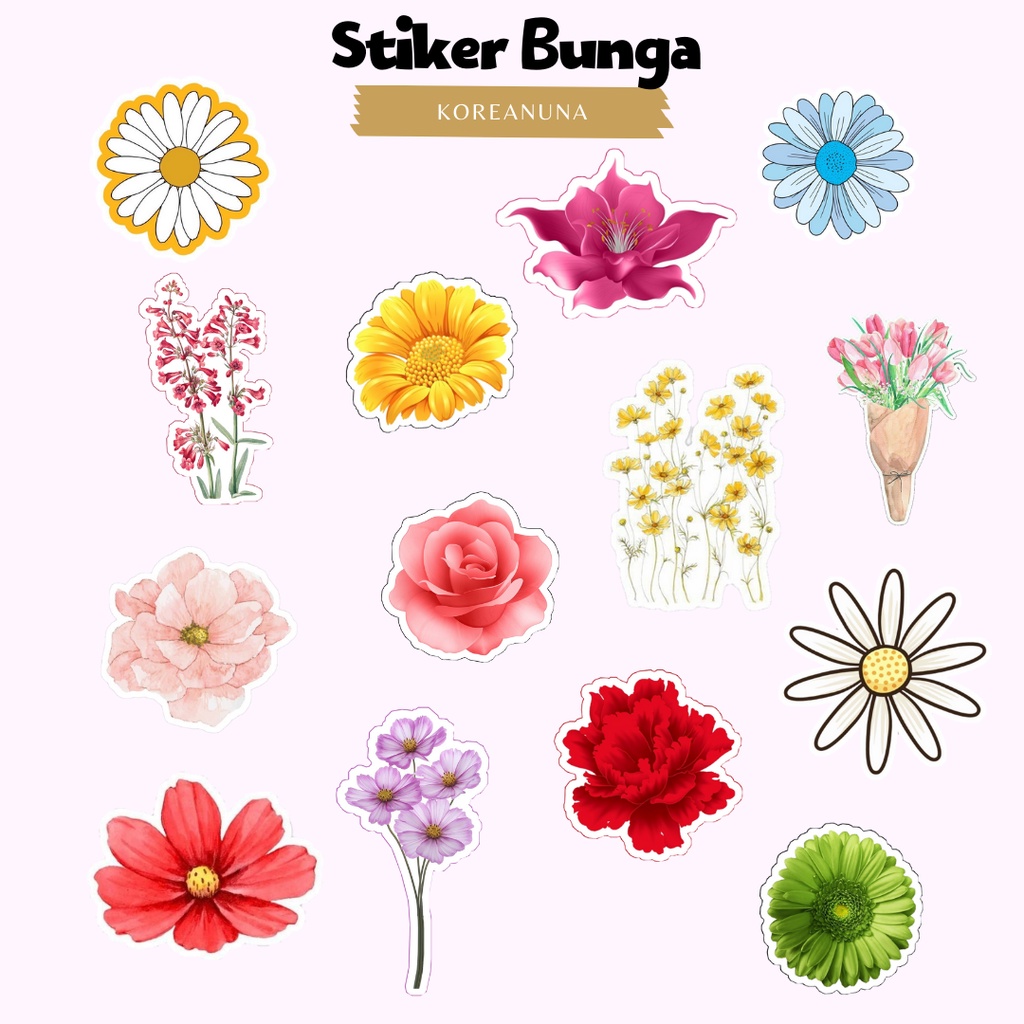 Jual Stiker Bunga Aesthetic Lucu Vintage Sticker Fake Flower Deco