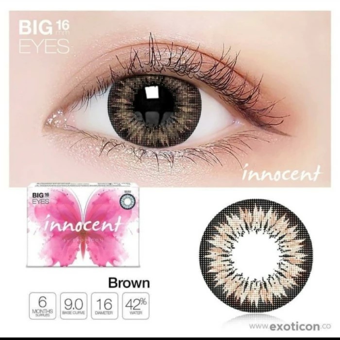 SOFTLENS INNOCENT BROWN (NORMAL/MINUS) MADE IN KOREA BIG EYES 16mm