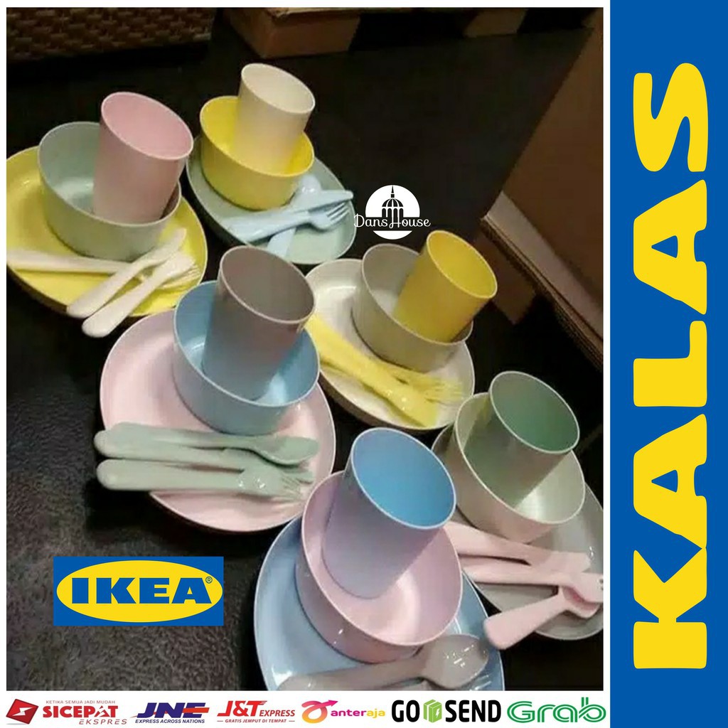 Peralatan Makan Plastik Piring Mangkuk Gelas Sendok Garpu Pisau K4L4S IKEA