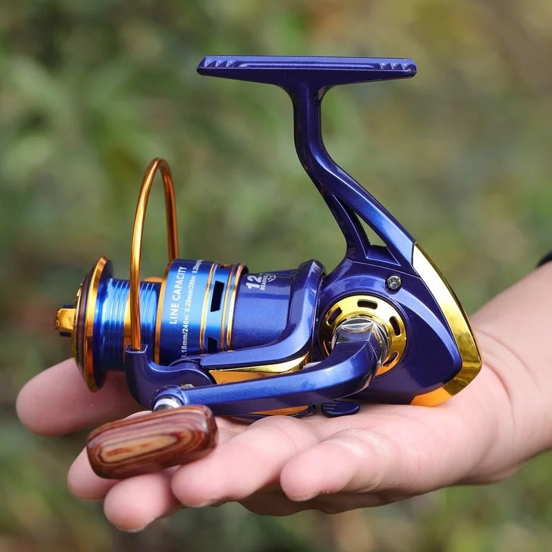 REEL 12 BB METAL SPOOL SPINNING REEL FANGSHUN FH 1000-7000 BLUE 8 KG DRAG