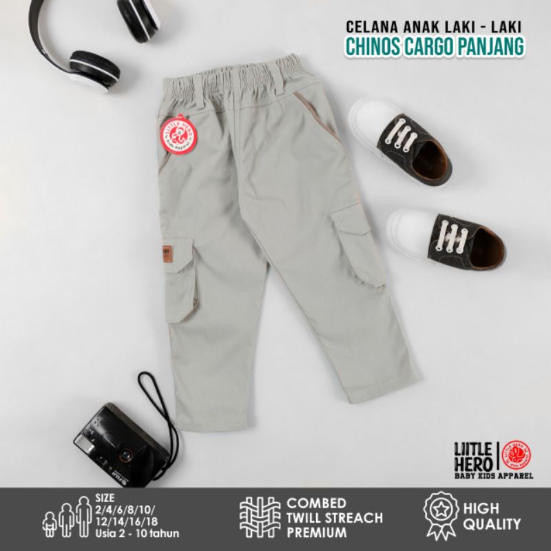 (1- 9Tahun) Celana Chino Cargo Pdl Panjang Anak Laki-laki Cowok Little Hero Chinos PDL 1-9 Tahun