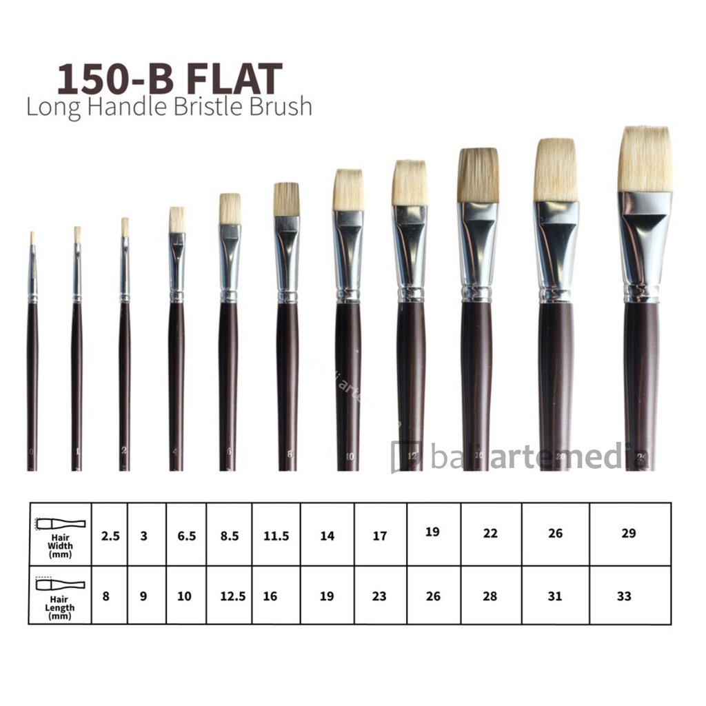 Artemedia Brush 150-B Flat Bristle Brush