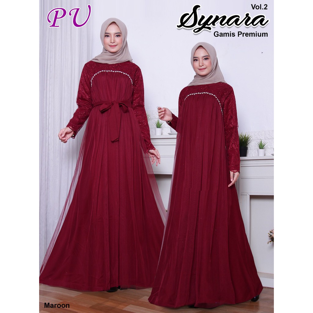 SYNARA SYARI  BAJU  PESTA MAXI DRESS MUSLIM  WANITA MURAH 