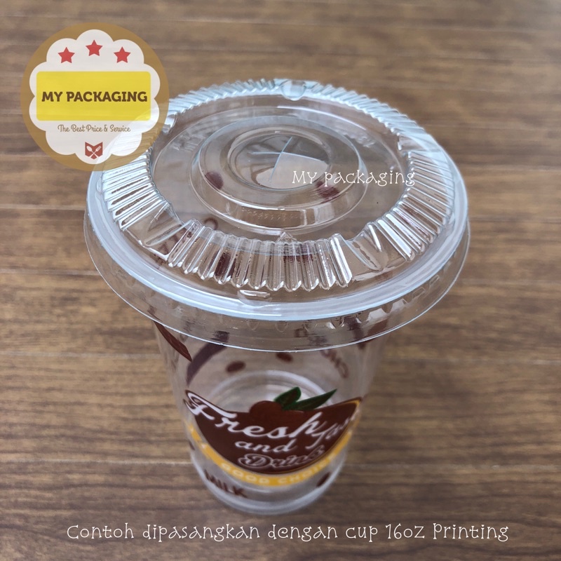 Gelas Cup Plastik 16oz PRINTING cetak FRESH AND TASTY - (isi 50pcs/pack) 16 oz TANPA TUTUP -- Cocok untuk Usaha Minuman Tea ThaiTea Juice Milk Choco Coffee kopi teh boba Pop ice jus es buah Bisa di press tanpa tutup