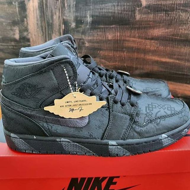 ★ READY SEPATU BASKET PRIA★ NIKE AIR JORDAN 1 MID "SURFACED BLACK" PREMIUM ,SNEAKER WANITA