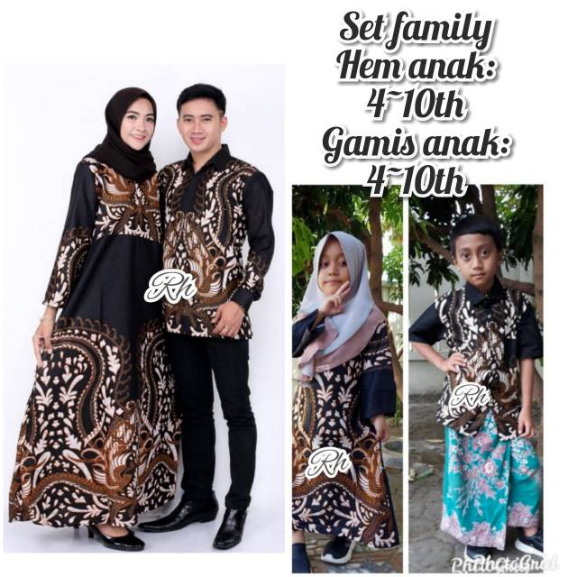 BAJUCOUPLE SET KELUARGA BESAR / BAJUCOUPLE BATIK / BAJUCOUPLE / COUPLE GAMIS 212