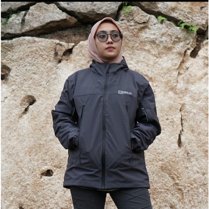 Jaket Gunung Wd Wild Outdoor Outlander Wanita Pendaki Waterproof Anti Air Jacket Motor Outdoor Perem