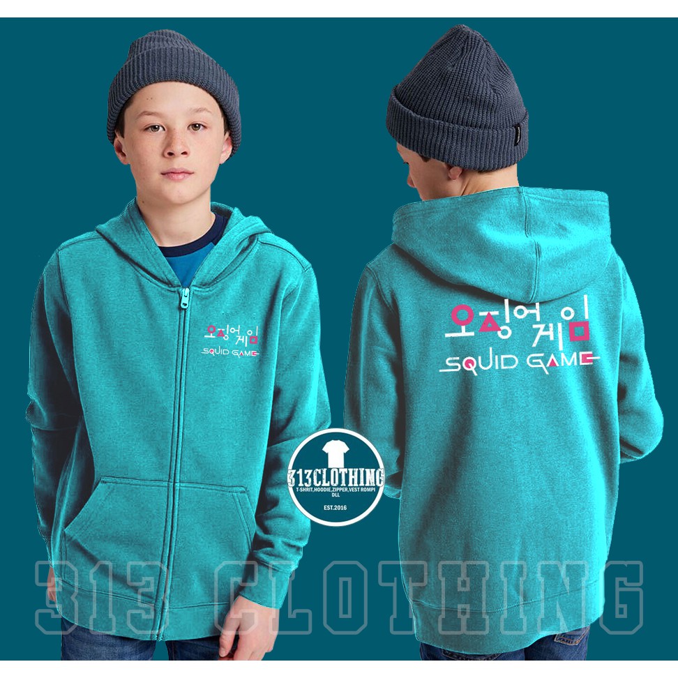 Jaket Anak Squid Game Hoodie Zipper Anak Squid Game Korea Squid Game Jaket