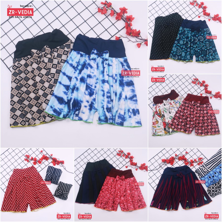 Rok Celana Motif Uk 1-10 Tahun / Bawahan Anak Perempuan Model Rok Celana Grosir Adem Murah Cewek