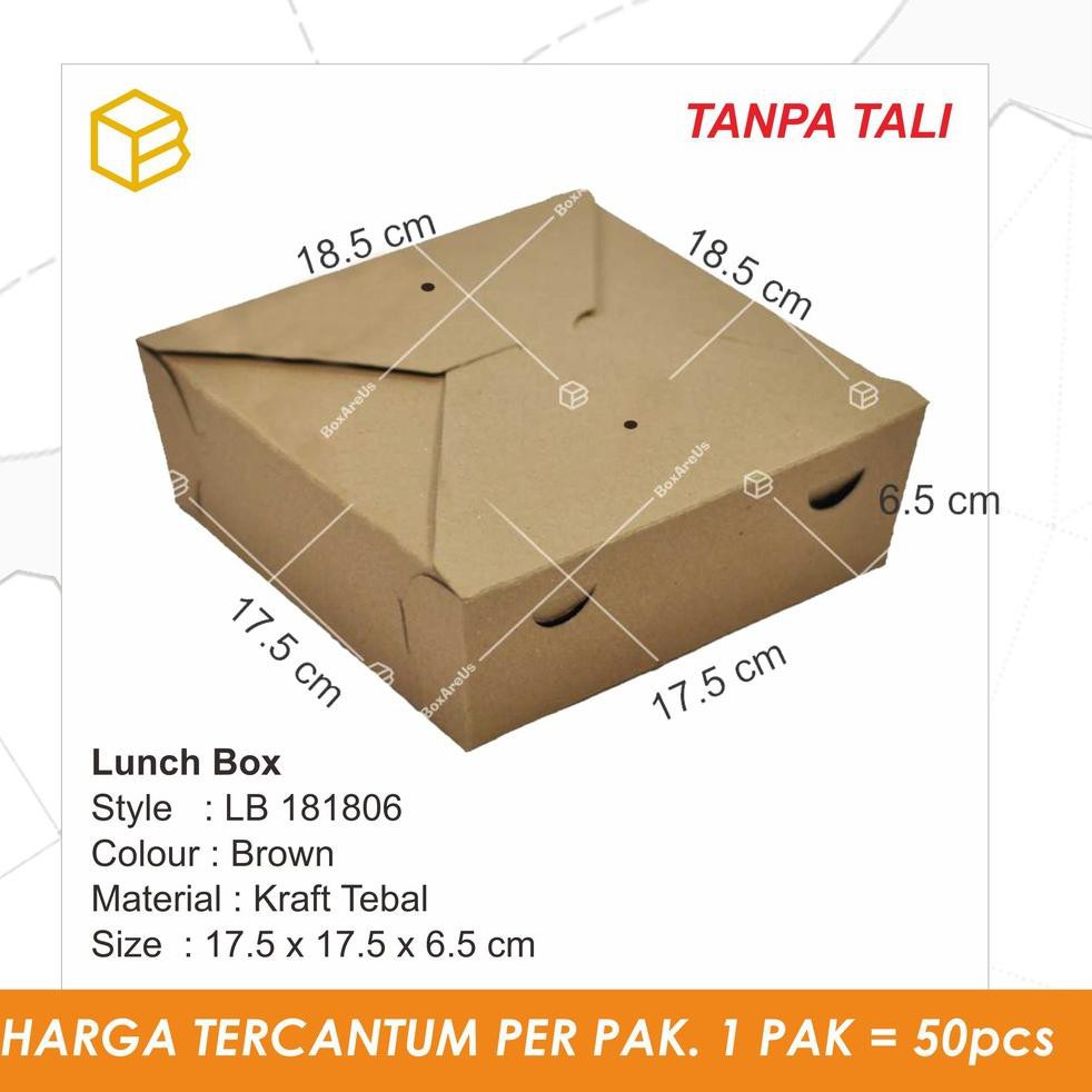 

[KODE V47] Lunch Box, Kotak, Dus Nasi, Kemasan, Packaging - LB181806 (50pcs)