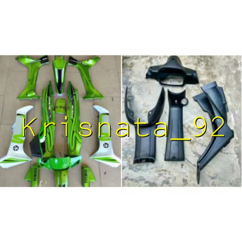 cover set bodi fizr Caltex hijau putih body kasar fiz r