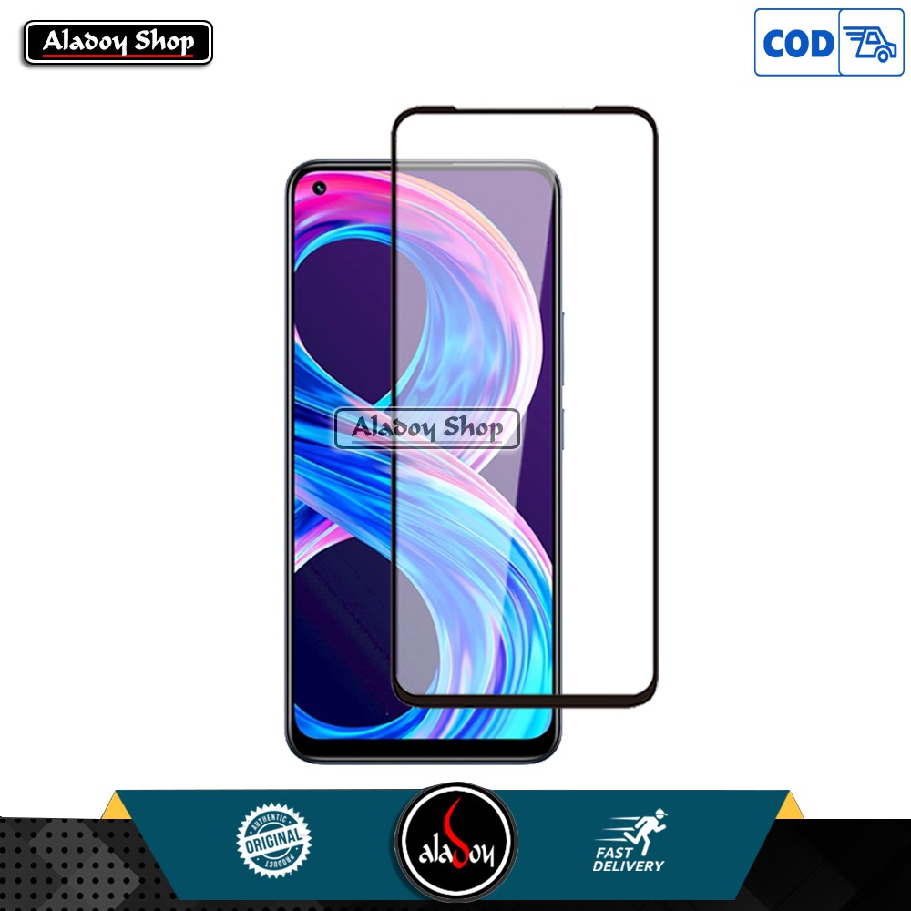 Case REALME 8 2021 Transparent Casing + Tempered Glass Layar Full