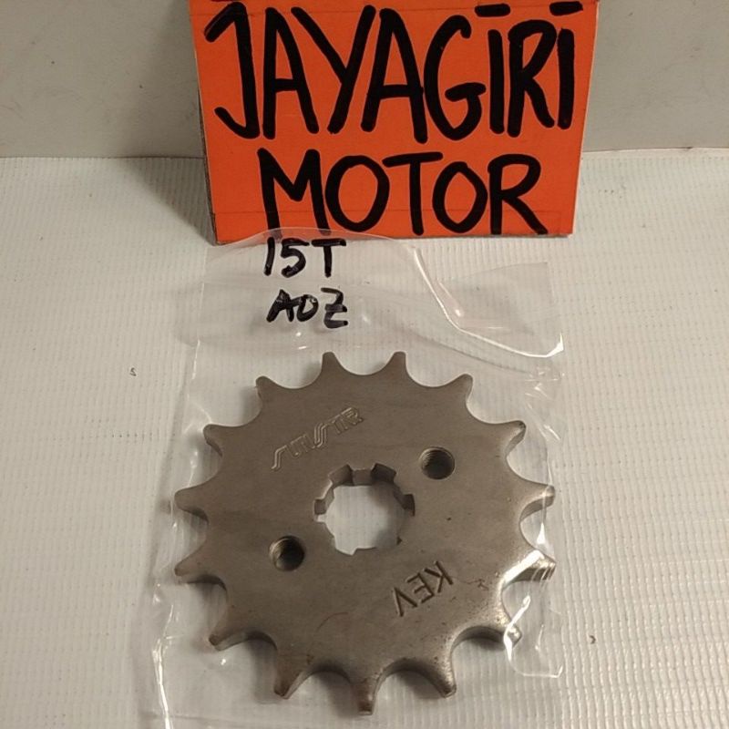 Gear Depan Grand Supra X Fit New Karisma Legenda Win Prima KEV GF6 Blade Revo C100 10T 11T 12T 14T 15T 428 NF Honda Aspira  Gigi Tarik Sunstar Rantai Roda Chain Kit Chainkit Sprocket Gear Set Gearset Gir Girset Belakang Drive Komplit Front Rear Motor XX V-Sunstar - 15T