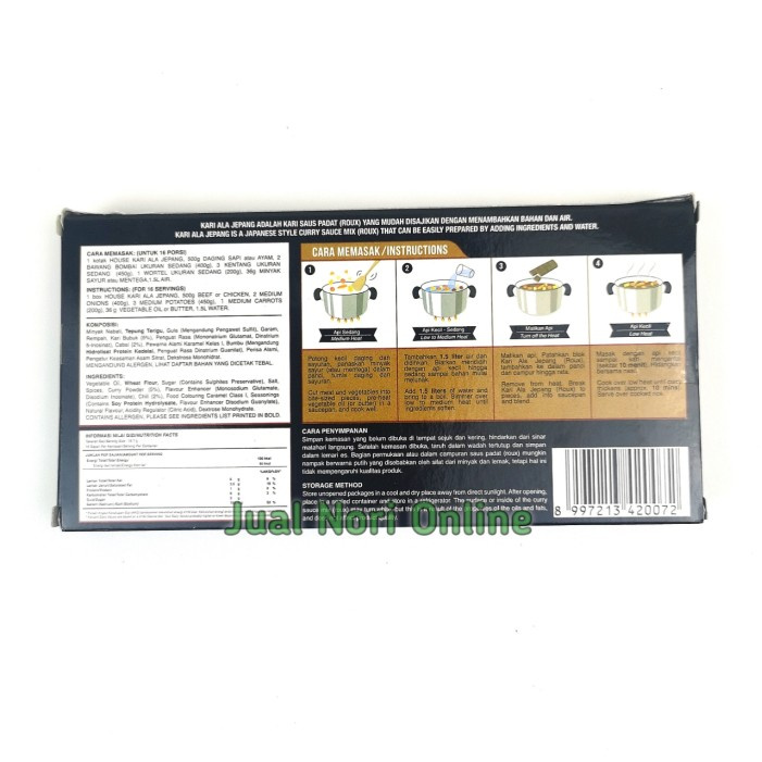 

Ready - House Kari Ala Jepang 300 Gram Untuk 16Porsi Bumbu Curry Jepang Halal - Original