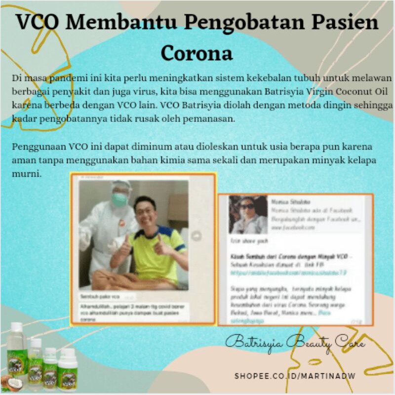 VCO Virgin Coconut Oil Batrisyia Herbal minyak kelapa murni VICO Kapsul 60ml 100ml 250ml