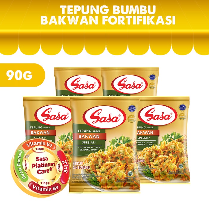 

MURAH SASA Tepung Bumbu Bakwan 90gr - 5 Pcs