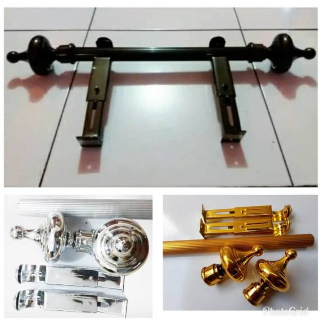 Set Rel Batang Gorden 100 cm - Paket Tiang Gordyn Tirai Jendela