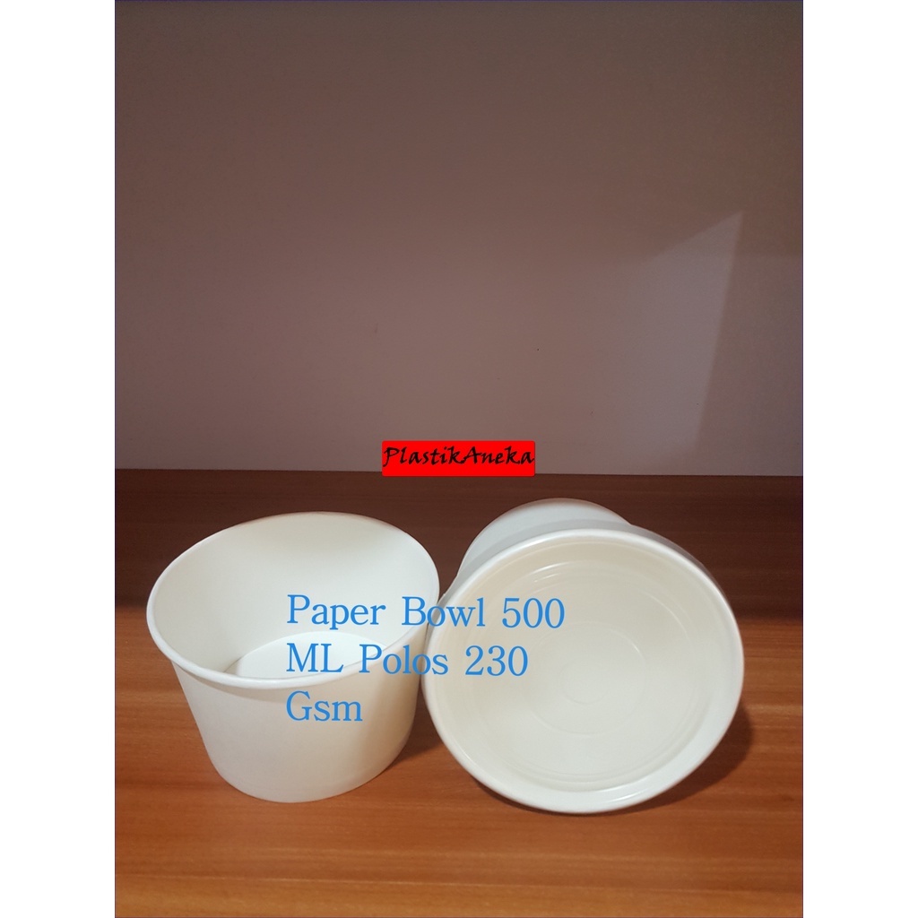 Paper Bowl 500 ML 230 GSM, Mangkuk Kertas, Wadah Kertas, Cup Bowl Kertas, Paper