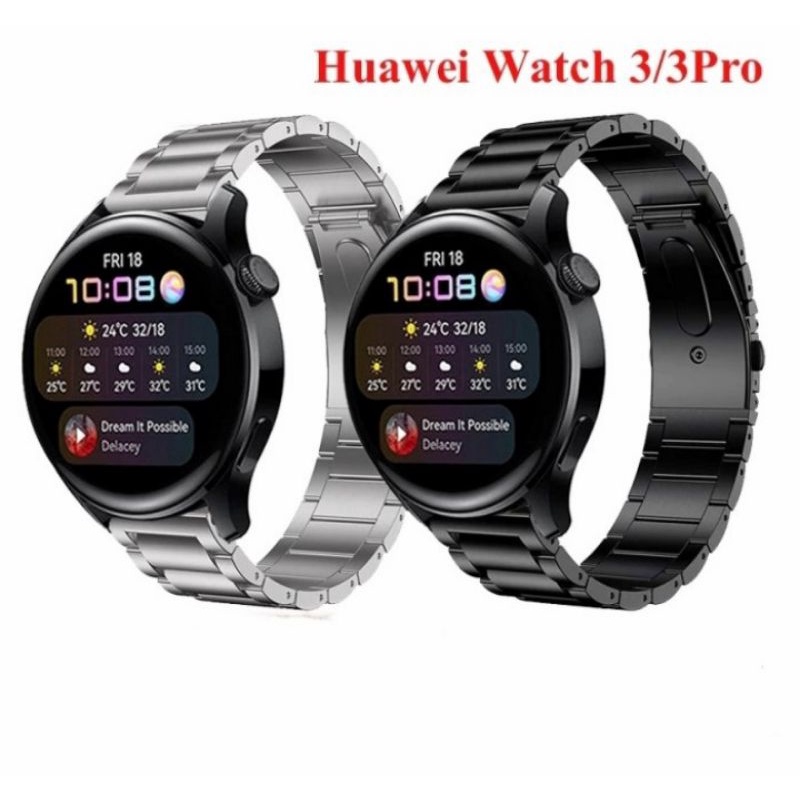 STRAP TALI JAM TANGAN - FOR HUAWEI WATCH GT3 / GT 3 46MM SIZE 22MM - STYLE STAINLESS STEEL 3 BEADS