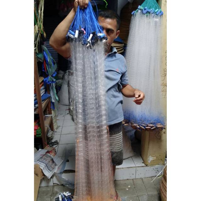 New Jaring ikan siap pakai senar 0.20 mm panjang 50 meter