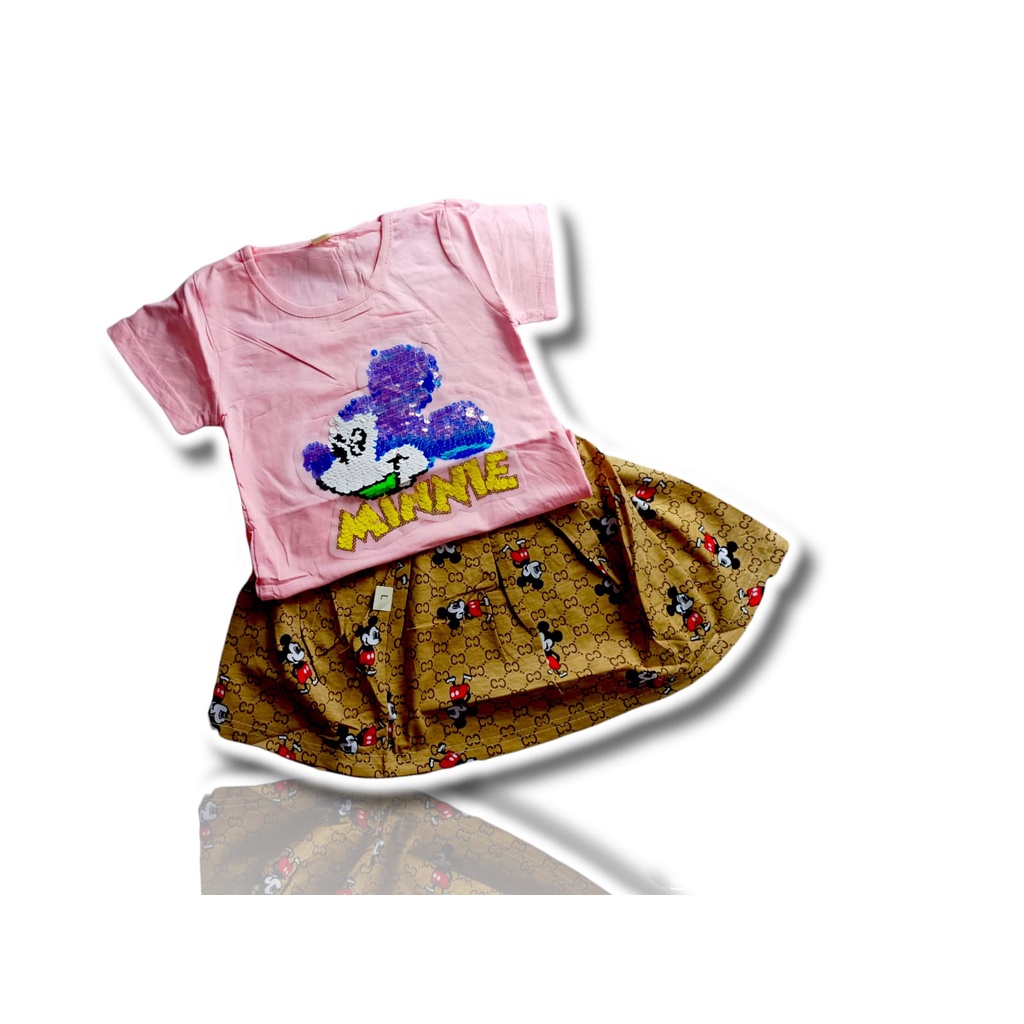 ♥DPS829♥U09 Baju Setelan Anak Cewek / Setelan Anak Perempuan Bahan Nyaman Motif Minnie Mouse