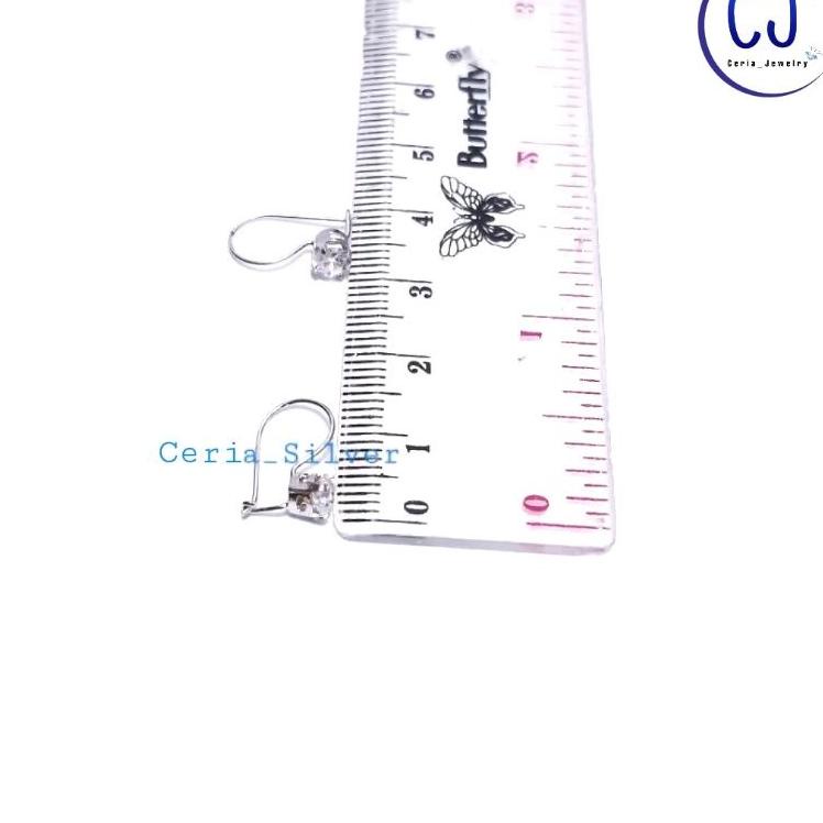 BRS.20Au22ᵞ ‣ Anting Perak Asli Silver 925 Lapis Emas Putih Model Desi 0,5 Gram Ukuran Anak - Perhia