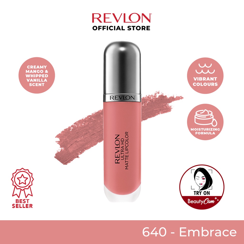 Revlon Ultra HD Matte Lip Color - Embrace 640 (liquid matte lipstick make up tahan lama)