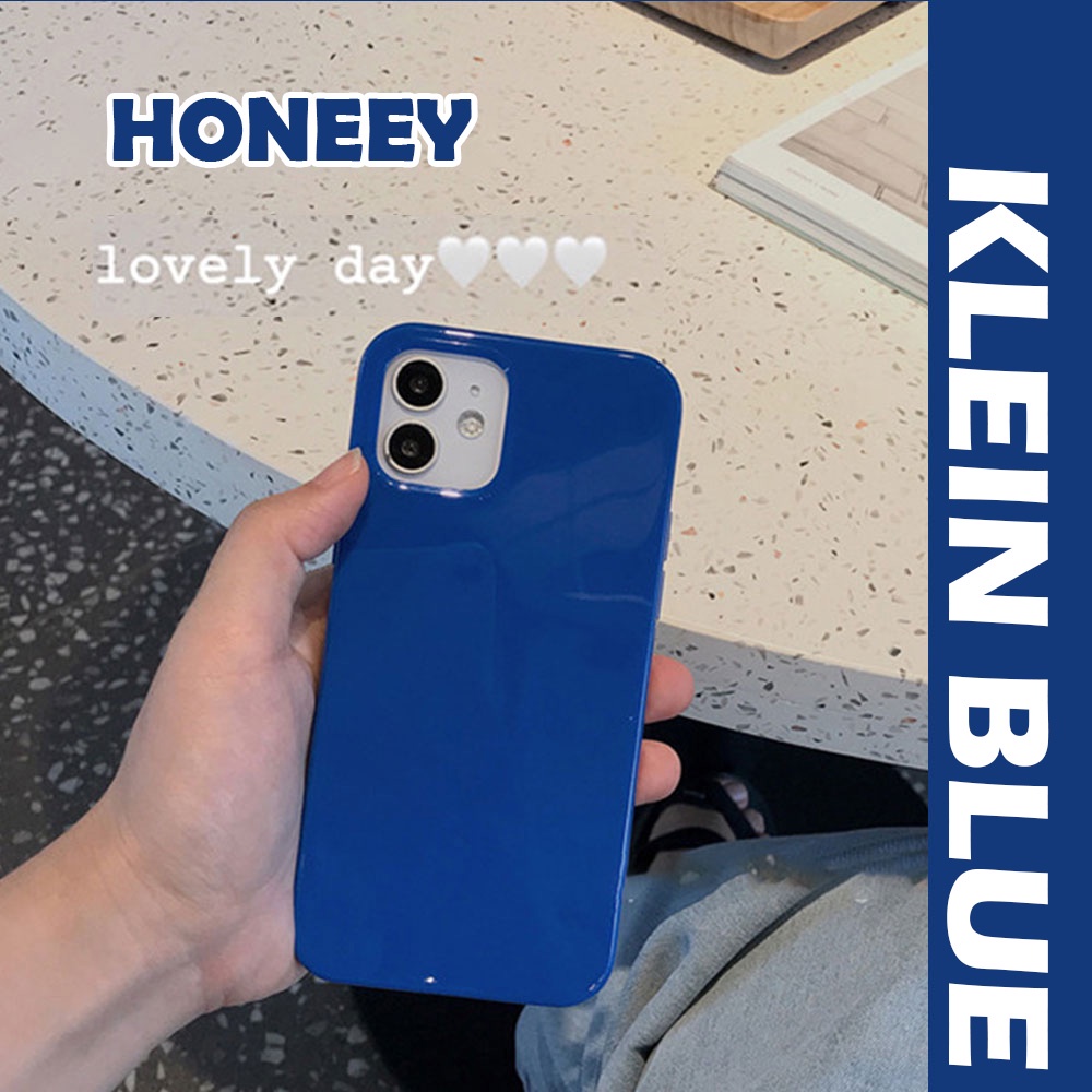 Soft Case TPU Glossy Biru Cover IPhone 14 13 12 11 Pro Max X Xs Max XR 8 7 Plus