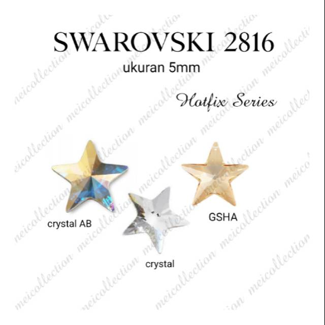 Swarovski ORIGINAL 2816 hotfix bintang star permata payet gosok logo