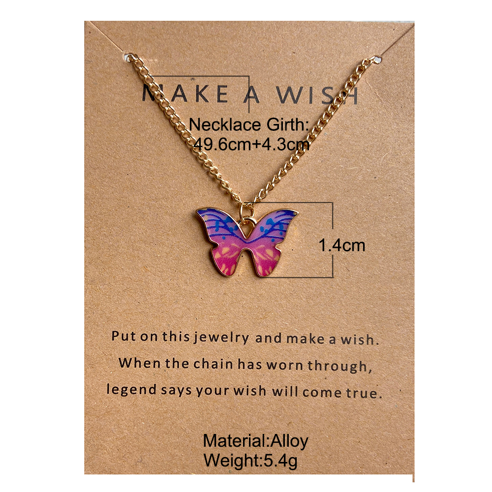 AY(CN) Kalung Choker Desain Kupu-Kupu Warna-Warni Gaya Retro Untuk Wanita
