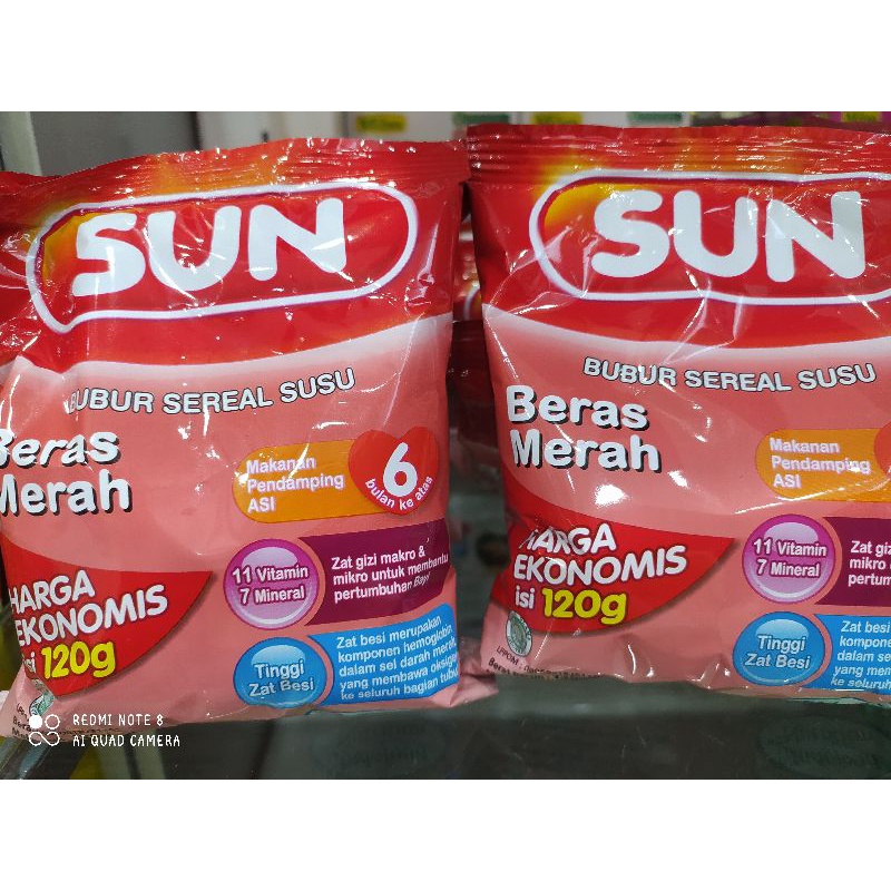 Sun Bubur Bayi Rasa Pisang/Kacang Hijau/Beras Merah 120 gram