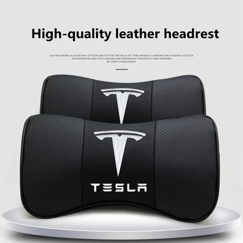 G-club Bantal Sandaran Kepala Jok Mobil universal Bahan Kulit breathable Untuk Tesla