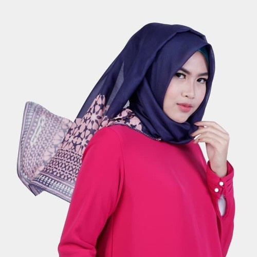 PASHMINA MOTIF HIJAB ZOYA | PROMO ANKARA SHAWL NAVY