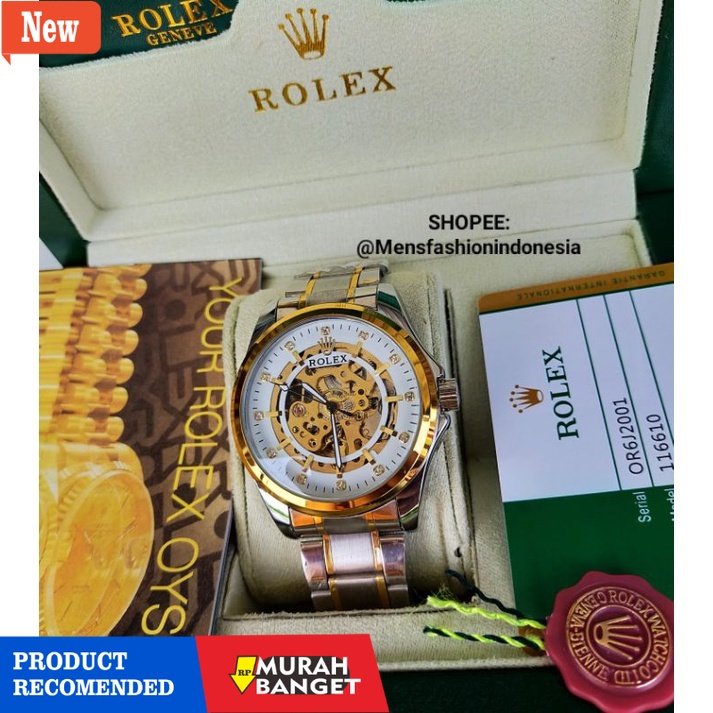 Jam analog pria terbaik- (SUPER PREMIUM GARANSI MESIN 1 TAHUN) JAM TANGAN ROLEX AUTOMATIC OTOMATIS J