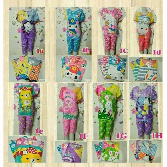babydoll set piyama baju tidur 3/4 model celana wanita