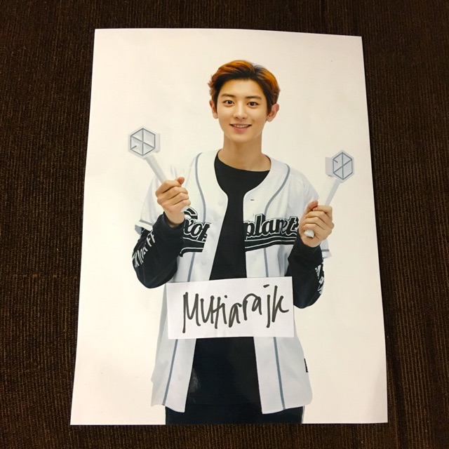 Official CHANYEOL A4 photo from EXO x Miniso figure.    Obsession album photocard baekhyun sehun