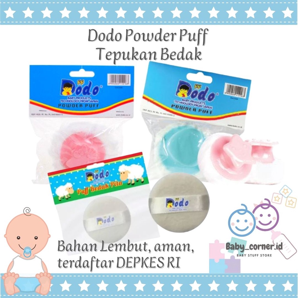 Dodo| Reliable| Ninio| Tepukan Bedak Puff | Handle Bayi | Puff Bedak Kiddy |Tepukan Bedak Bayi Kiddy Lembut| Puff Pita dan Pegangan