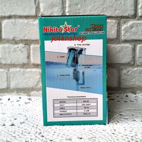 NIKITA STAR NS05 NS 05 skimmer hanging filter gantung hang on aquarium aquascape