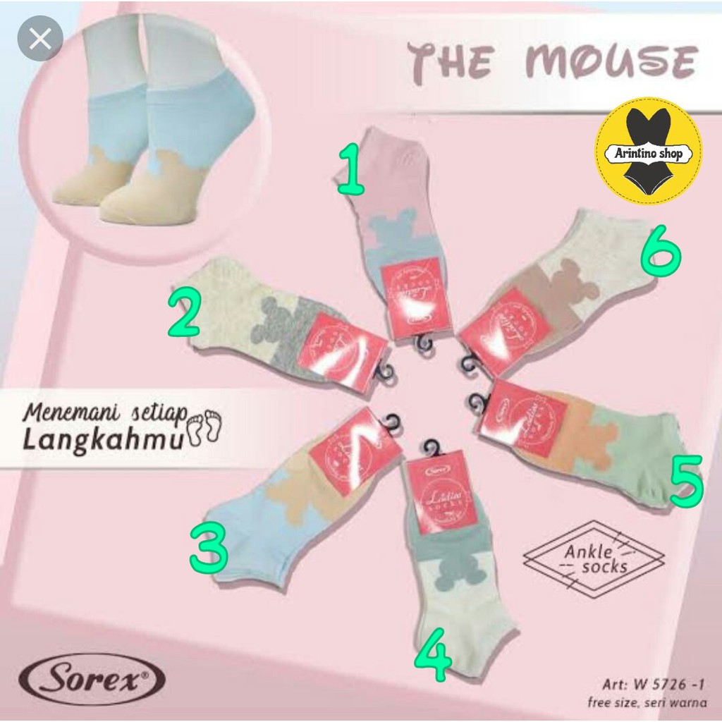 Kaos Kaki Sorex W 5739-1 / W 5739-3 / W 5726 Wanita Motif |tyx