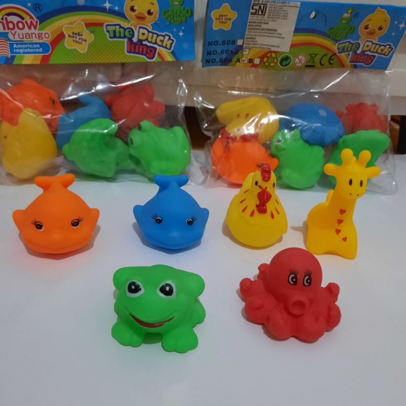 Mainan Anak Binatang Karet Vynil Ruber Bunyi cit cit Untuk Mainan Mandi